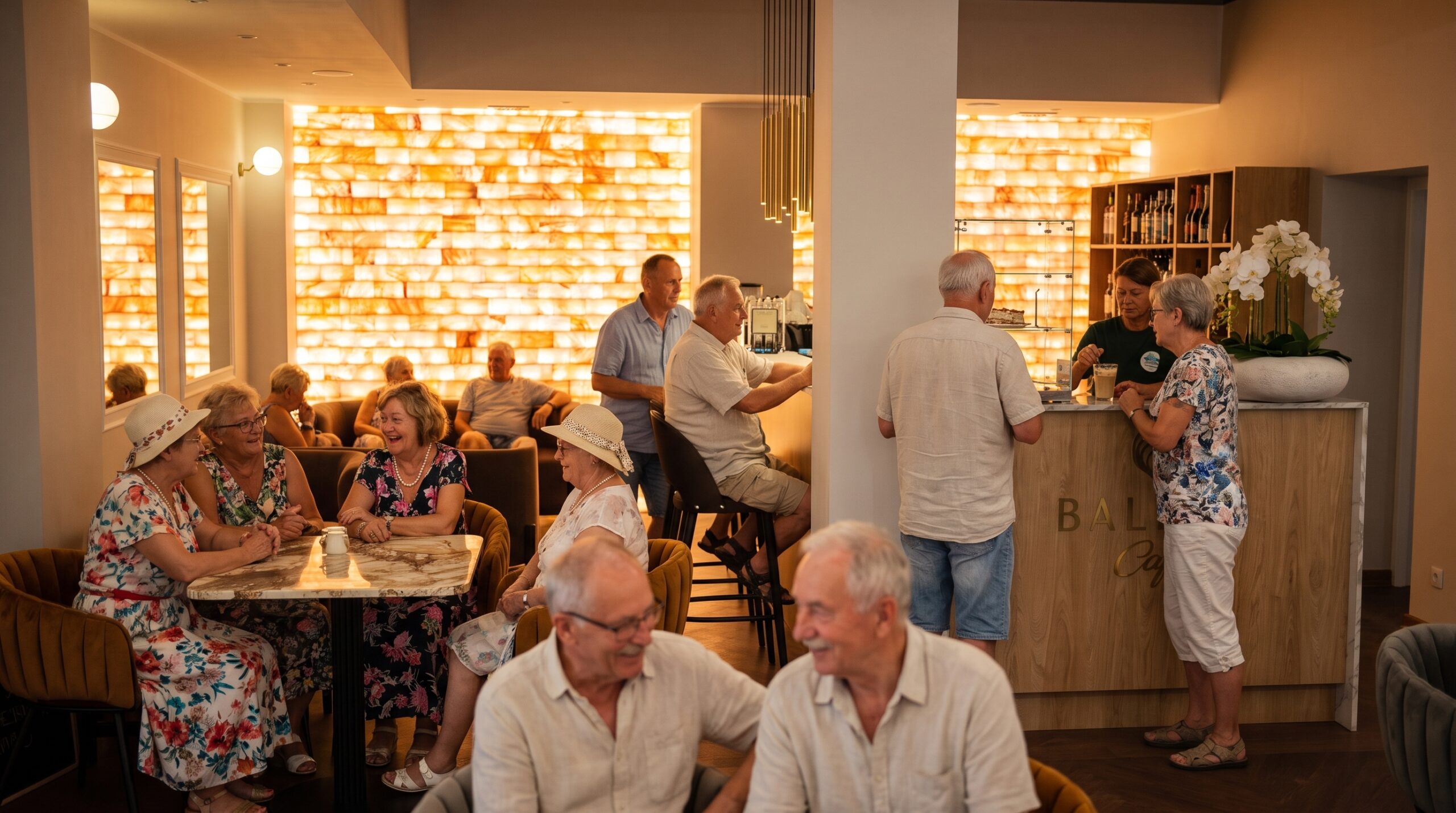 Goście spędzający czas w Balnea Café w Balnea Medical SPA w Inowrocławiu